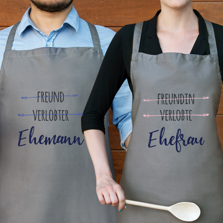 Ehemann & Ehefrau - Set mit 2 Kochschürzen